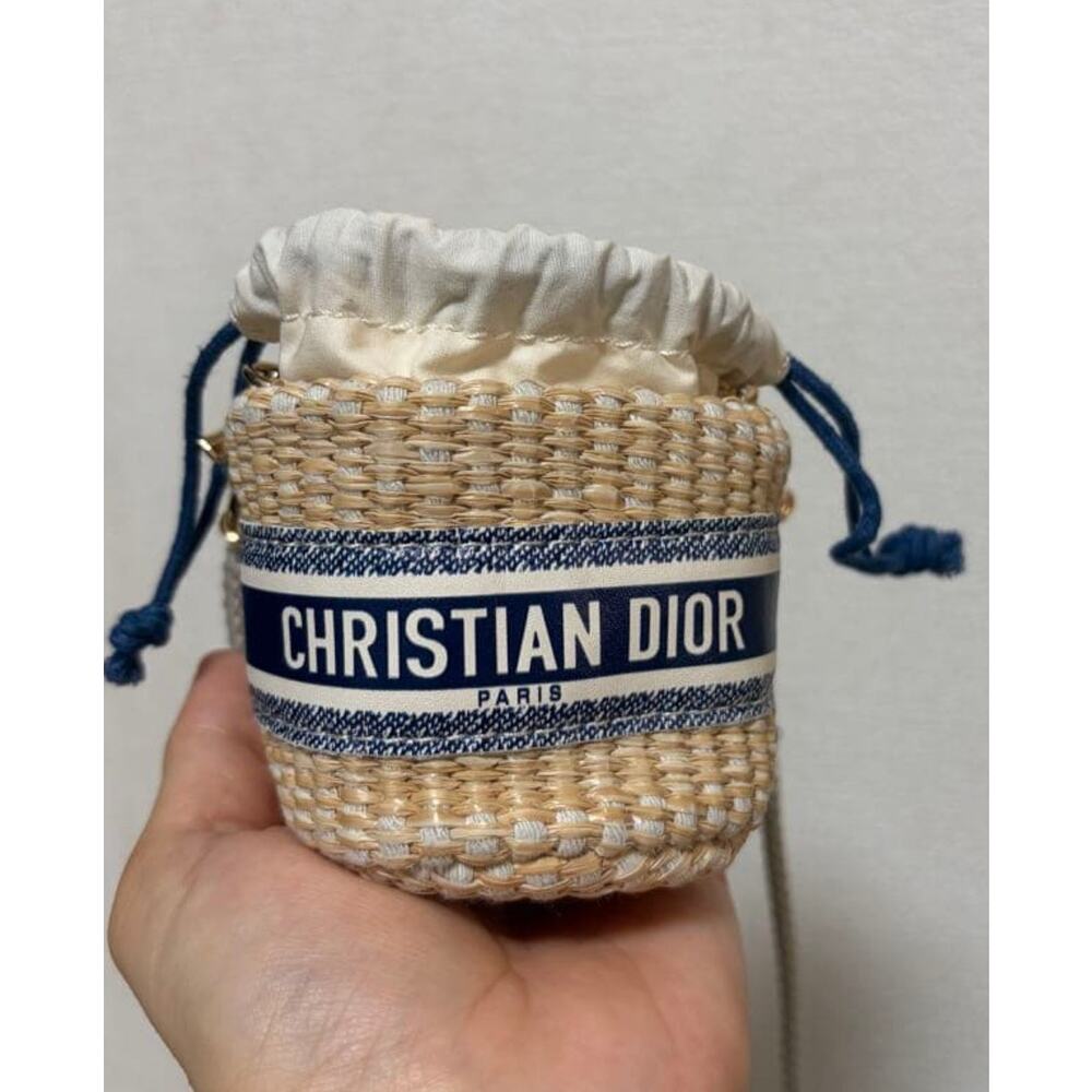 Christian Dior Novelty Mini Basket Bag Drawstring Shoulder no box NEW
